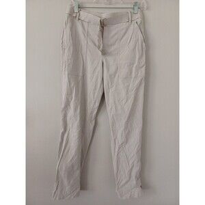 Athleta Trekkie beige jogger pants womens 6 pockets hiking outdoor lightweight